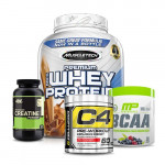 MuscleTech Premium 100% Whey Protein with ON Creatine and MP BCAA plus Cellucor C4 60 Stack