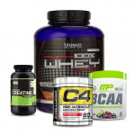 Ultimate Nutrition Prostar 100% Whey Protein with ON Creatine and MP BCAA plus Cellucor C4 60 Stack