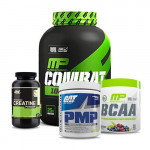 MusclePharm Combat 100% Whey with ON Creatine and MP BCAA plus GAT PMP Stack