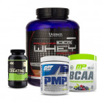 Ultimate Nutrition Prostar 100% Whey Protein with ON Creatine and MP BCAA plus GAT PMP Stack