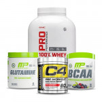 GNC Pro Performance 100% Whey with MP Glutamine and MP BCAA plus Cellucor C4 60 Stack